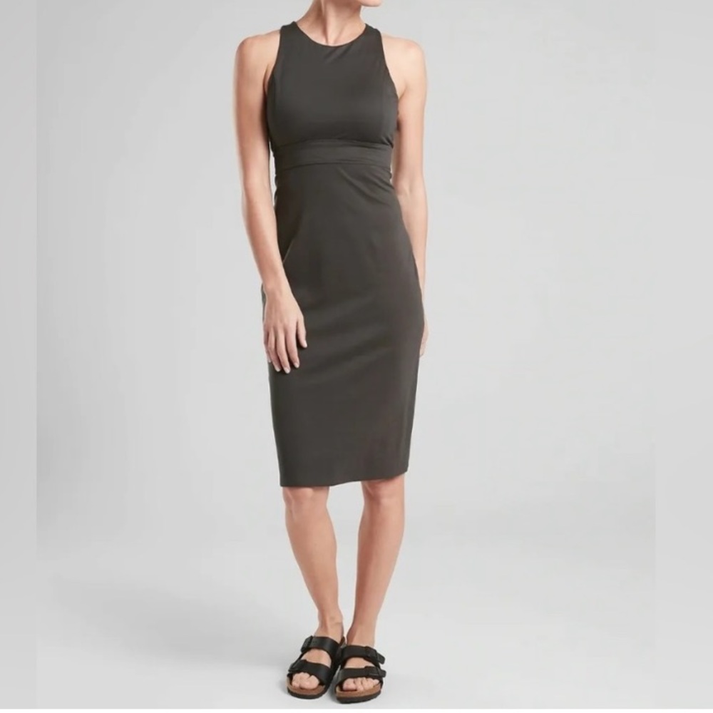 Athleta Deep Breath Bralette Dress Black Olive